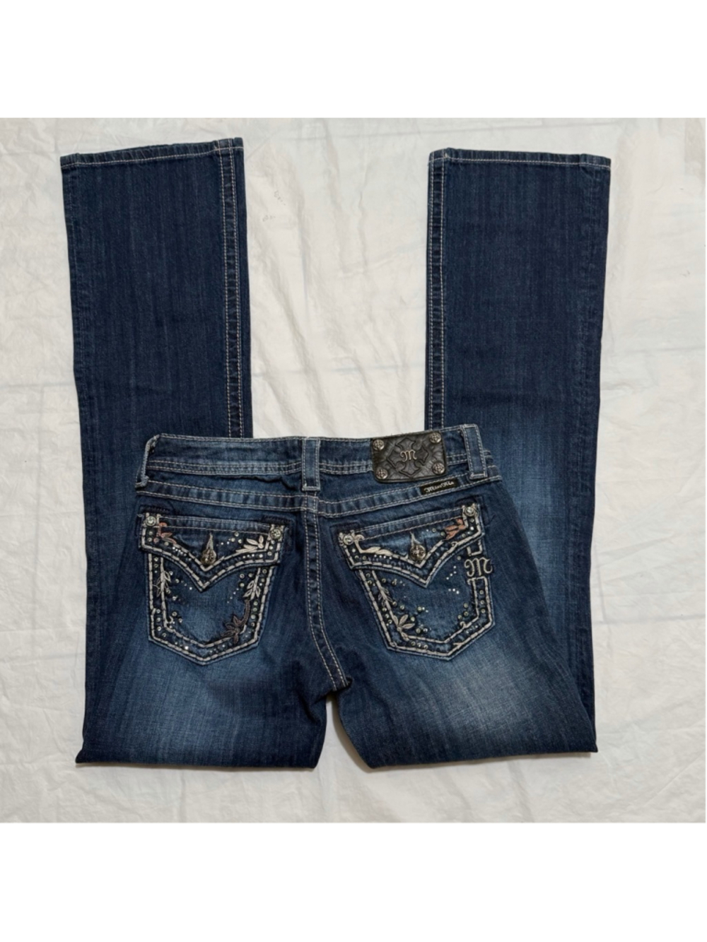 Miss Me Women’s Blue Boot Cut Jeans with Embellishments Size 28